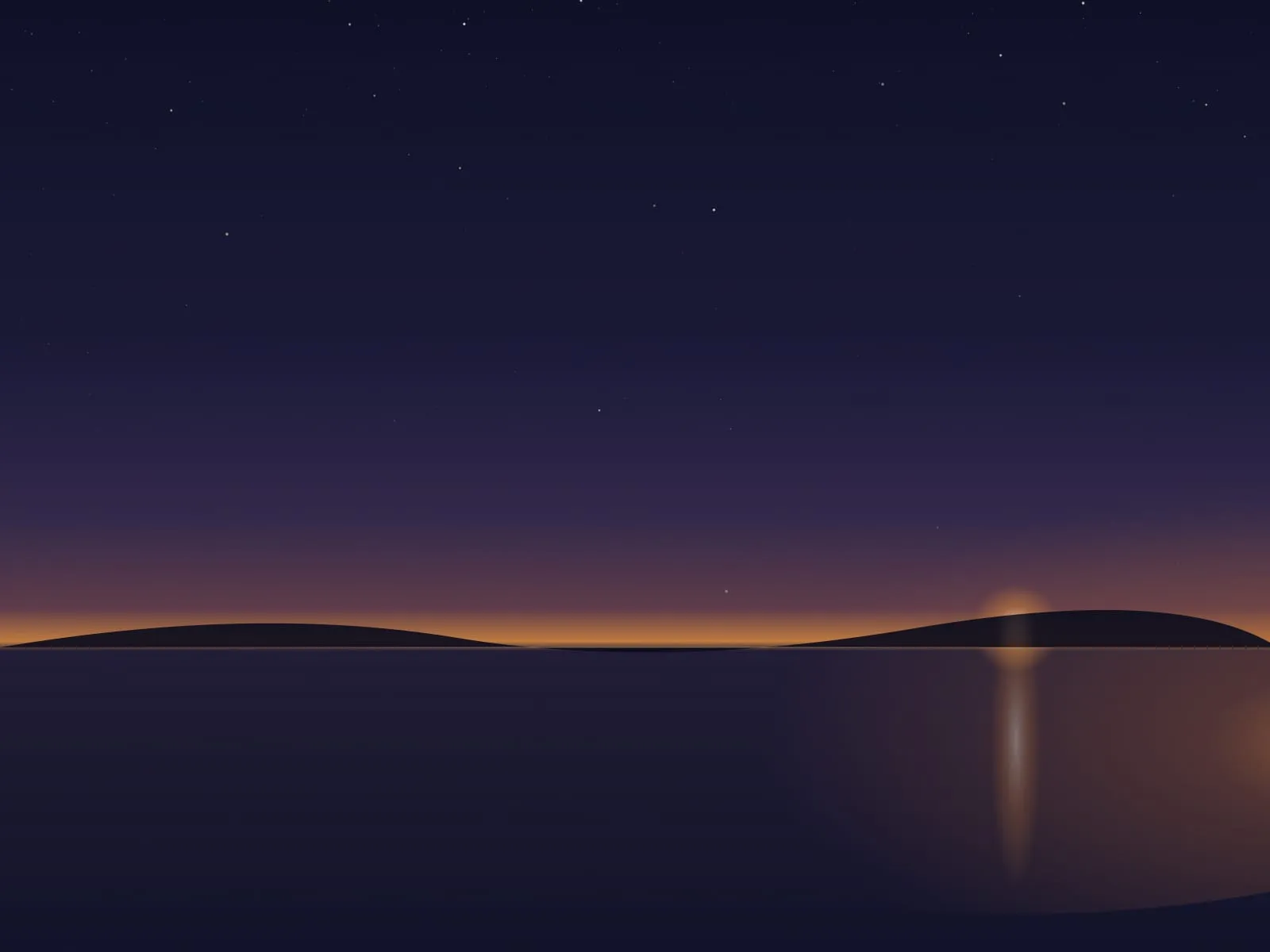 The seaside terrace at dusk